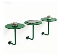 Table Basse Murale Métal，Table De Bar Ronde，Petite Bureau D'appoint Flottant en Forme L，café, Restaurant, Chambre À Coucher Cocktail Bistro(Vert,W30xH45cm)