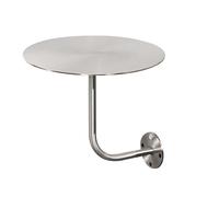 Table Basse Murale, Petite Table Ronde Murale en Acier Inoxydable for Bar, Bistro, Cocktail, café, pub, de Salle à Manger Moderne avec Pieds métal(35 * 45cm/13.8 * 17.7in)