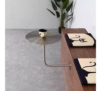 Table basse murale ronde moderne avec base en acier inoxydable pour bar et café, assemblage facile (40 x 40 x 45 cm)