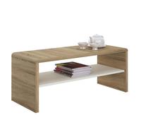 IDIMEX Table Basse Noelle, Table de Salon rectangulaire ou Meuble TV de 120 cm avec 1 étagère Espace de Rangement Ouvert, en mélaminé décor chêne Sonoma et Blanc Mat