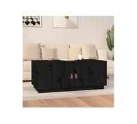 Table basse Noir 100x50x41 cm Bois massif de pin818259