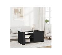 Table basse noir 100x50x50 cm bois d'ingénierie, table latérale, table de salon, table d'accent, bout de canapé, 848361