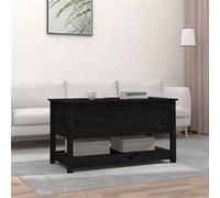Table basse Noir 102x49x55 cm Bois massif de pin Noir G