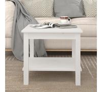 Vidaxl Table Basse Blanc 50x50x45 Cm Bois Massif De Pin Blanc