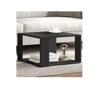 Table basse noir 51,5x51,5x30 cm bois d'ingénierie, table d'appoint, table de salon, table latérale, bout de canapé, 848137