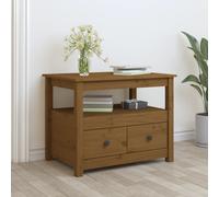 Table Basse Noir 71x49x55 cm Bois Massif de Pin Table d'Appoint Salon vidaXL