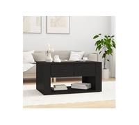 Vidaxl Table Basse Noir 80x50x40 Cm Bois D'ingénierie Marron