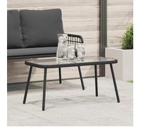 vidaXL Table basse Poly Rattan 90x45x42 cm Noir