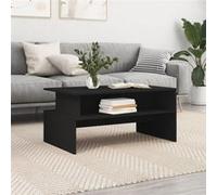 vidaXL Table basse en bois d'ingénierie 90x55x42,5 cm Noir/Multicolore