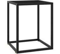 Table basse Noir avec verre noir 40x40x50 cm Noir G