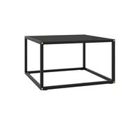 Table basse Noir avec verre noir 60x60x35 cm