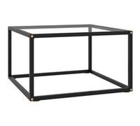 vidaXL Table à Thé Noire avec Verre Trempé Table Basse Table d'Appoint Table de Canapé Meuble de Salon Salle de Séjour Maison Intérieur 60x60x35 cm Noir