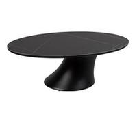 MAALA - Table Basse Noire Plateau Céramique Marbré Pied en ABS -