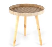 Table Basse Nordique en Bois Massif, Petite Table Basse Pastorale en Rotin, Installation Simple, Adaptée à Divers Espaces, Adaptée Au Salon, à La Famille d'accueil, Au Balcon