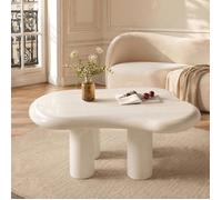 Table Basse Nuage, Salon Central Minimaliste Table Basse irrégulière à Quatre Pieds (blanc crème 91cm)