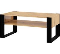 Table basse Nuka cm 110 x 60 x 48h couleur chêne rustique et pieds noirs - Bim S