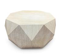 Table basse octogonale L95cm Mercury effet Travertin Beige