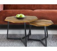 Table basse octogonale (lot de 2) Table d'appoint Las Vegas Châssis métallique