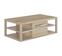 Table basse OLERON - 1 porte - Décor chêne - Made in France - L 110 x H 38 x P 60 cm - GAMI