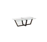 - Table basse Onyxale en verre et bois massif - Transparent et gris foncé - Onyxale
