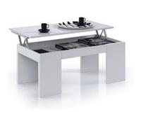 Ventemeublesonline Due-Home Innovations Kendra Table Basse Blanc avec Plateau Relevable Blanc