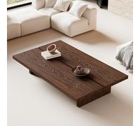 Table Basse Organique 100 Cm,Élégante Table À Café en Noyer, Tables Basse en Bois Massif,Tables Bass Carrée pour Les Salons Et Les Espaces Modernes(Walnut,47.2X27.6in/120X70CM)