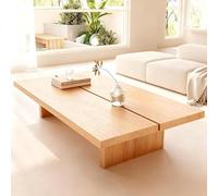 Table Basse Organique 100 Cm,Élégante Table À Café en Noyer, Tables Basse en Bois Massif,Tables Bass Carrée pour Les Salons Et Les Espaces Modernes(1#Wood,55.1X23.6in/140X60CM)