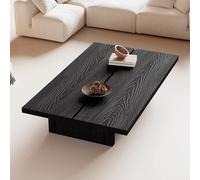 Table Basse Organique 100 Cm,Élégante Table À Café en Noyer, Tables Basse en Bois Massif,Tables Bass Carrée pour Les Salons Et Les Espaces Modernes(Black,55.1X23.6in/140X60CM)
