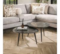 Table basse organique en céramique FAUSTINE (lot de 2)