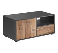 Table Basse Orvieto Komodee - Chene Bijoux et Anthracite - Facades en Mat - 100x42x50 cm