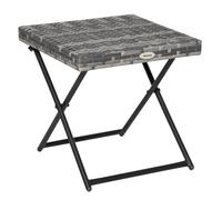 Outsunny Table basse pliable de jardin Cosy Chic 40x40x40 cm résine tressée imitation rotin gris