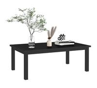 Table basse - Outsunny - rectangulaire jardin plateau à lattes intérieur extérieur - aluminium - 100x60x37cm - noir