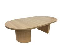 Table Basse Ovale 120 cm Moderne Effet Bois Clair