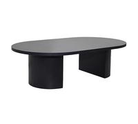 Table Basse Ovale 120 cm Moderne Effet Bois Noir