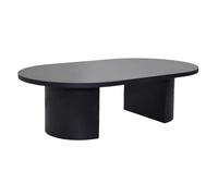 Table Basse Ovale 120 cm Moderne Effet Bois Noir