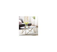Table Basse - WOHNLING - Blanc - 120 x 40 x 60 cm - Aspect Marbre