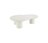 PALMA - Table basse Ovale 3 Pieds MDF Aspect Ciment Crème