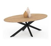 IDMarket Table basse Alix ovale 110 cm pied araignée bois et noir