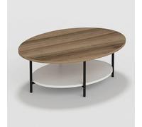 Table basse ovale avec étagère salon Elis