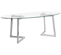 Table Basse Argenté Et Plateau En Verre Fresno Multicolore
