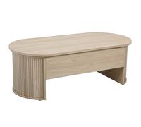 Table Basse Ovale avec Plateau relevable Effet Bois Clair