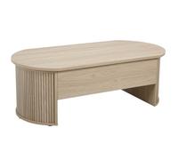 Table basse ovale avec plateau relevable effet bois clair Gaby - Oviala