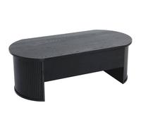 Table basse ovale avec plateau relevable effet bois noir Gaby - Oviala