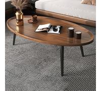 Table basse ovale basse moderne pour petits espaces, pieds solides, table de canapé d'angle élégante, table de salon polyvalente, table à thé et table d'appoint pour les maisons contemporaines