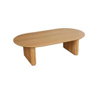 sweeek - Table Basse Ovale Bois d'hévéa placage chêne - L 122 x P 65 x H 35 cm - Gabrielle