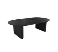 Table basse ovale bois d'hévéa placage chêne noir - L 122 x P 65 x H 35 cm - Gabrielle
