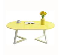 Table basse ovale de style nordique, table d'appoint de salon, table de loisirs en MDF + cadre en acier au carbone, table de salle à manger (H) (G)