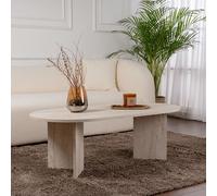 Table Basse Ovale Effet Travertin 119x60cm Lyu Vert