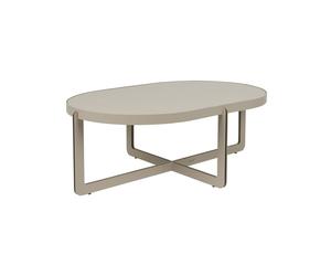 Table basse ovale en acier beige Centre