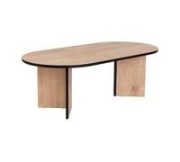 Table basse ovale en aggloméré Sable chêne noir